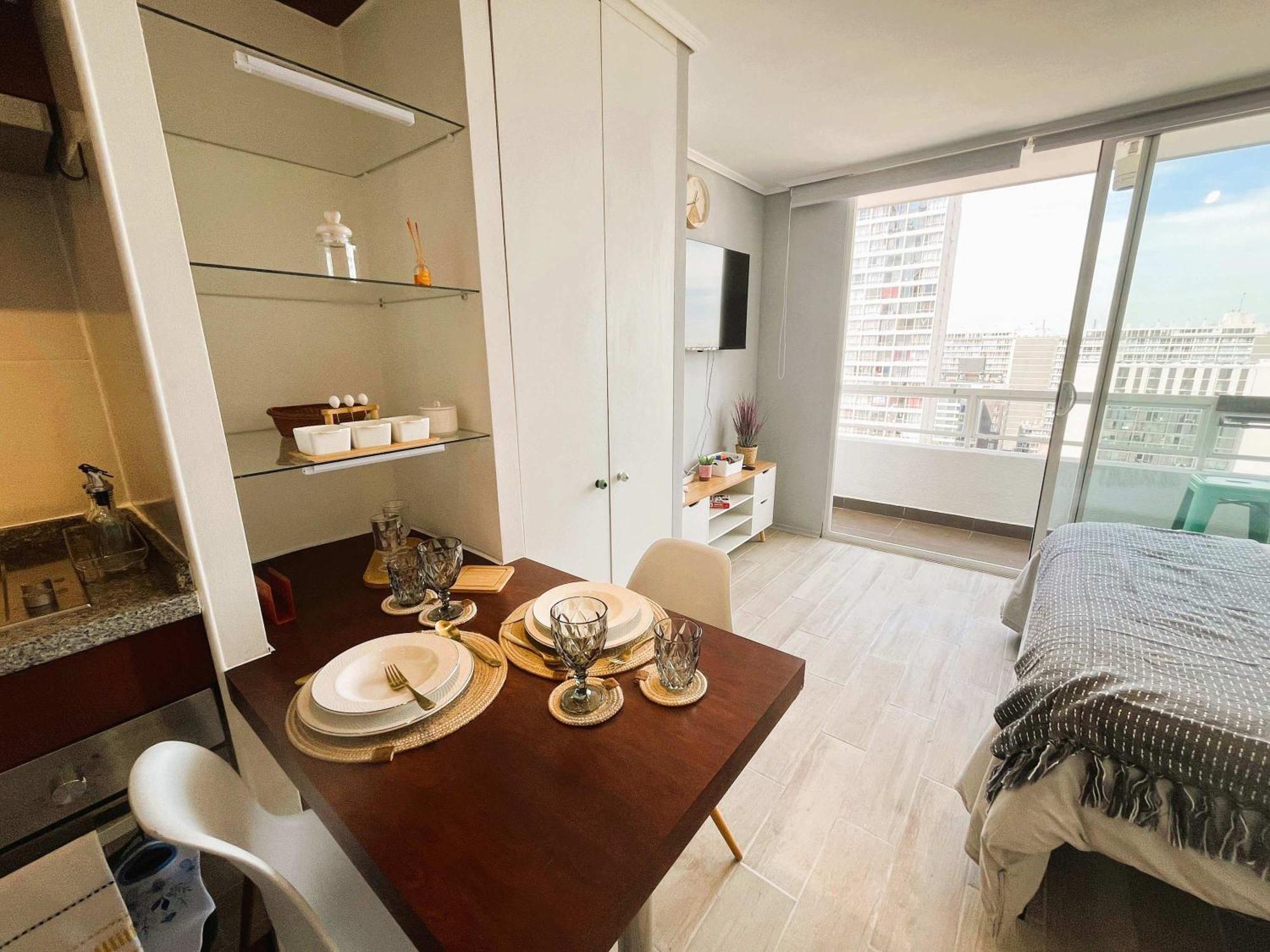 Hom I Estudio Con Terraza Vista A La Ciudad-santiago Apartamento