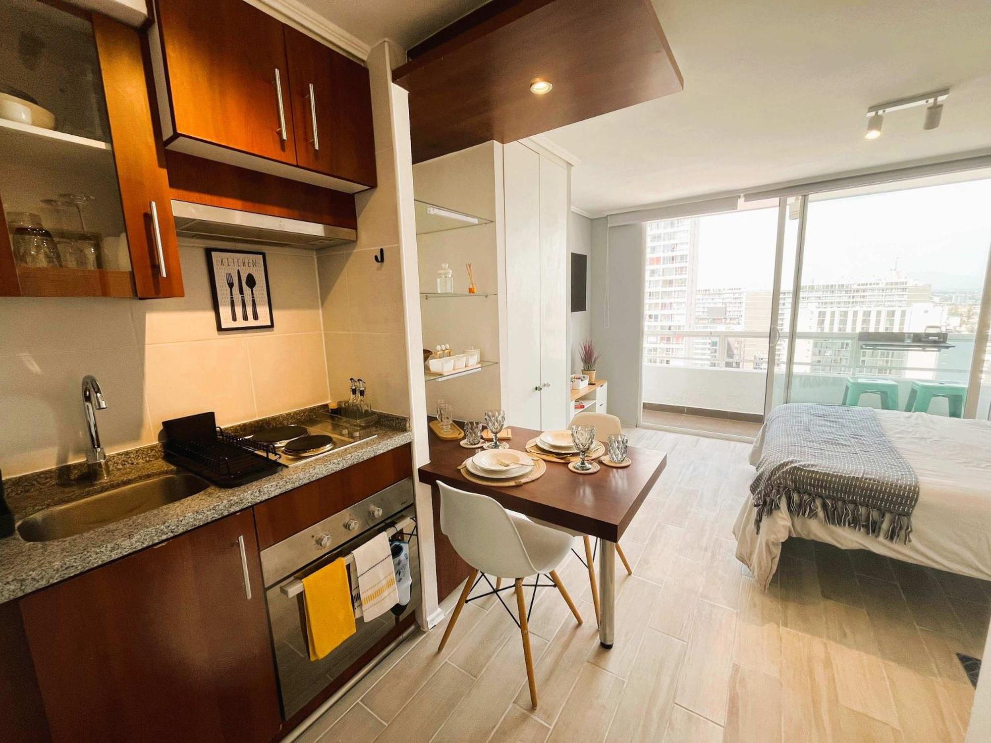 Hom I Estudio Con Terraza Vista A La Ciudad-santiago Santiago