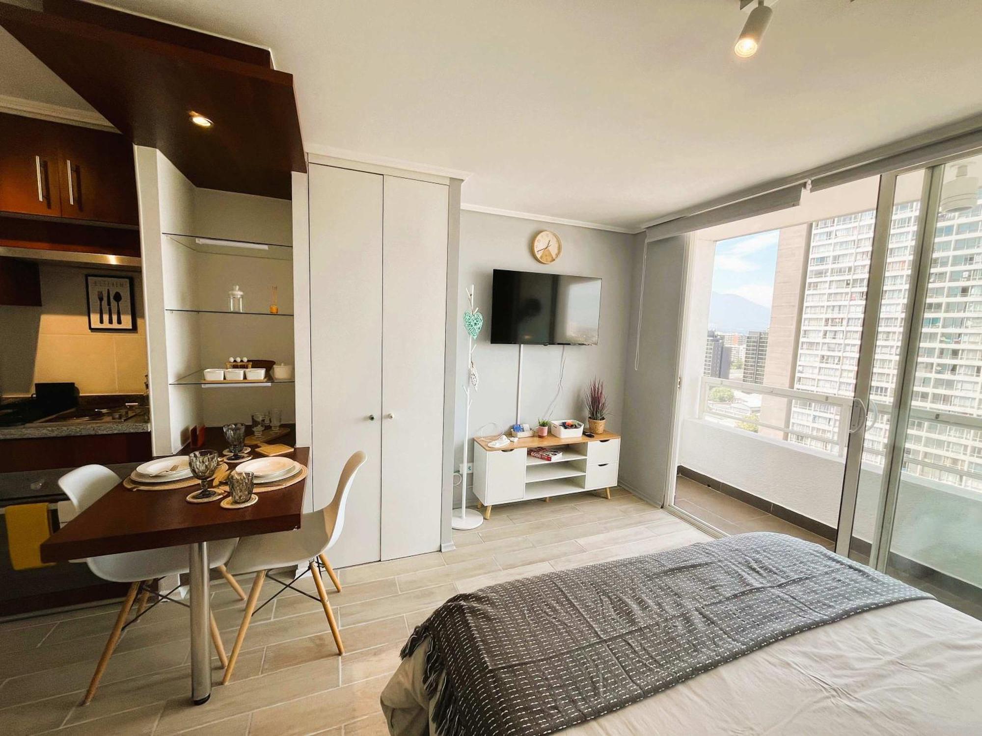 Apartamento Hom I Estudio Con Terraza Vista A La Ciudad-santiago *